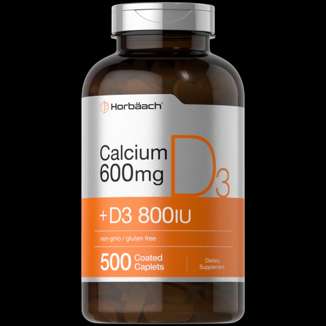 ¡OFERTA! CALCIO + VITAMINA D3, HORBAACH.  600mg | 500 Capsulas/ 800IU